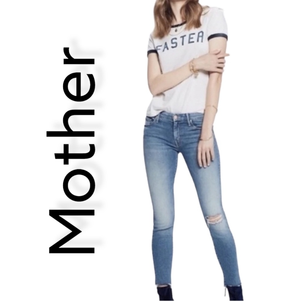 MOTHER The Charmer Distressed Skinny Jeans Size 26